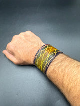 Stamped Leather Bracelet - 1 1/2 Dragon Scale