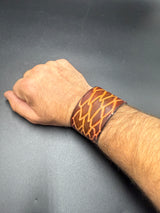 Stamped Leather Bracelet - 1 1/2 Dragon Scale