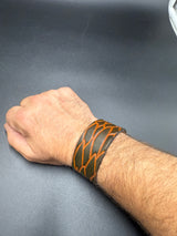 Stamped Leather Bracelet - 1 1/4 inch Dragon Scale