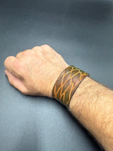 Stamped Leather Bracelet - 1 1/4 inch Dragon Scale