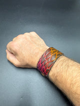 Stamped Leather Bracelet - 1 1/4 inch Dragon Scale
