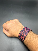 Stamped Leather Bracelet - 1 1/4 inch Dragon Scale