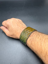 Stamped Leather Bracelet - 1 1/4 inch Dragon Scale