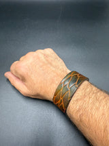 Stamped Leather Bracelet - 1 inch Dragon Scale