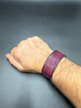 Stamped Leather Bracelet - 1 inch Dragon Scale