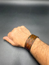 Stamped Leather Bracelet - 1 inch Dragon Scale