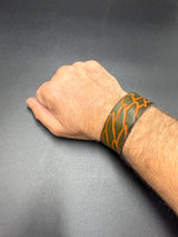 Stamped Leather Bracelet - 1 inch Dragon Scale