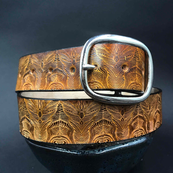 Stamped Leather Belt - Collaboration: Mr. Melty Landscapes