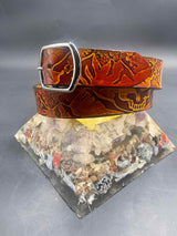 Stamped Leather Belt - Grateful Mountains