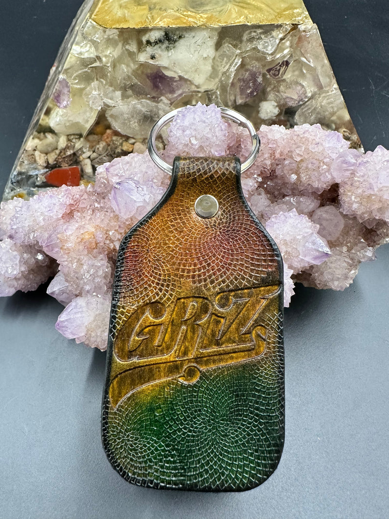 Stamped Leather Keychain - Griz