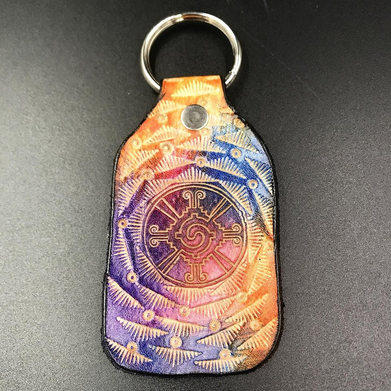Stamped Leather Keychain - Hunab Ku
