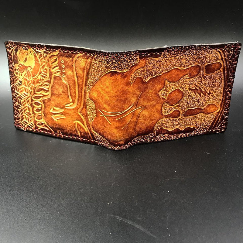 Carved Leather Bifold Wallet - Steelie 