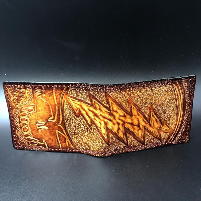 Carved Leather Bifold Wallet - Steelie