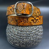 Stamped Leather Belt - Grateful