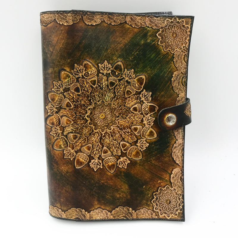 Stamped Leather Journal - Acorns 