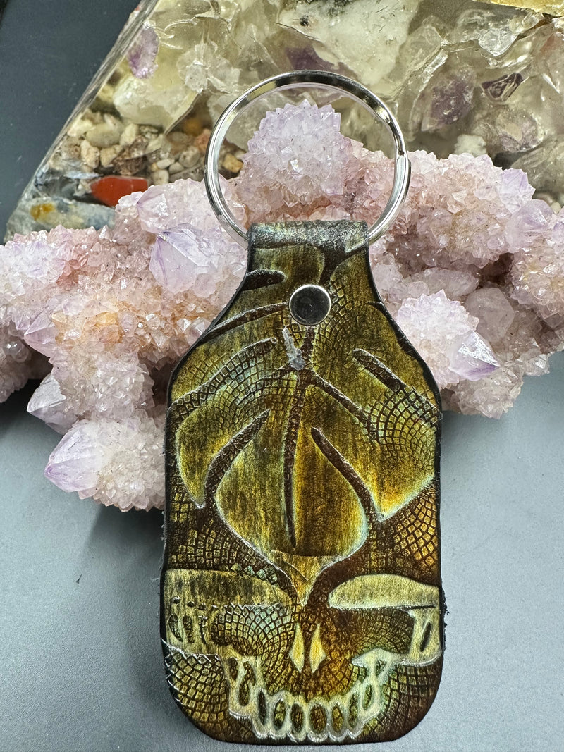 Stamped Leather Keychain - Large Stealie