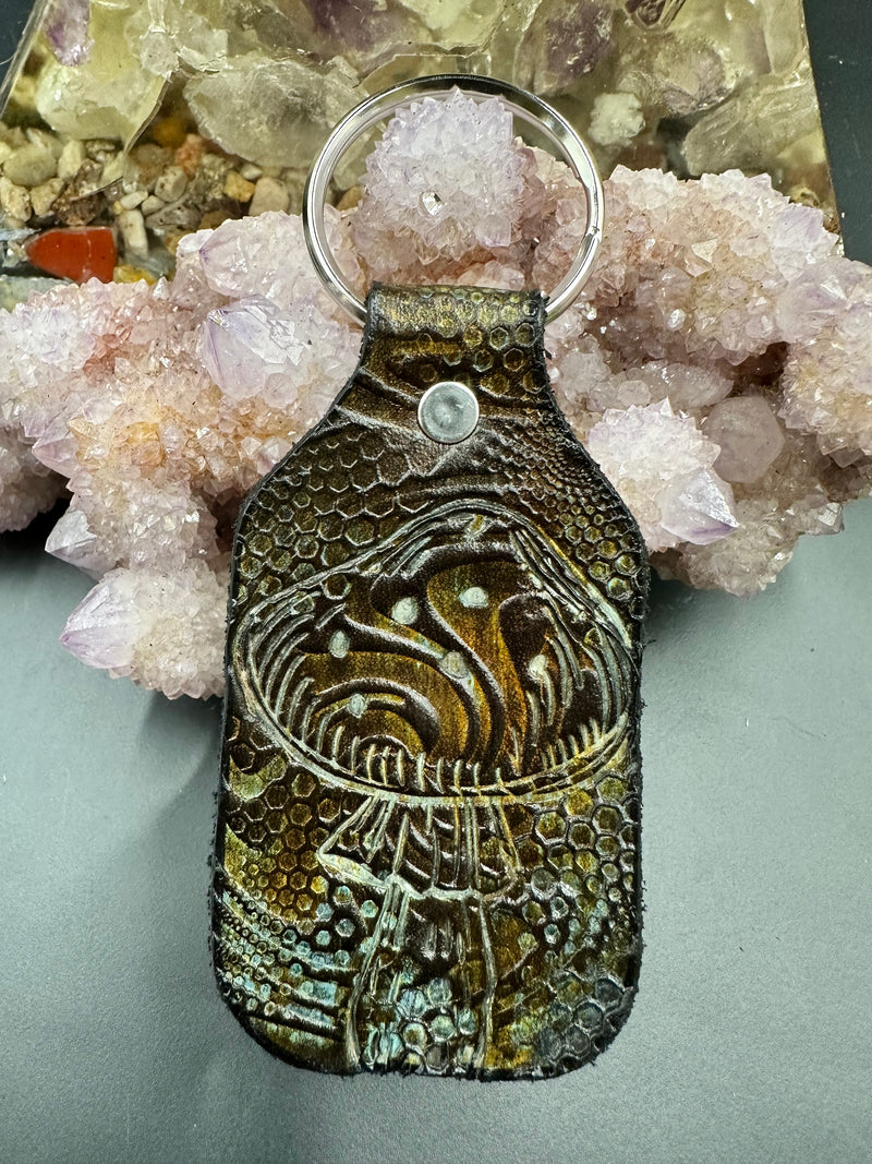Stamped Leather Keychain - 4 Large Assorted Mushrooms – Lost Sailor Design