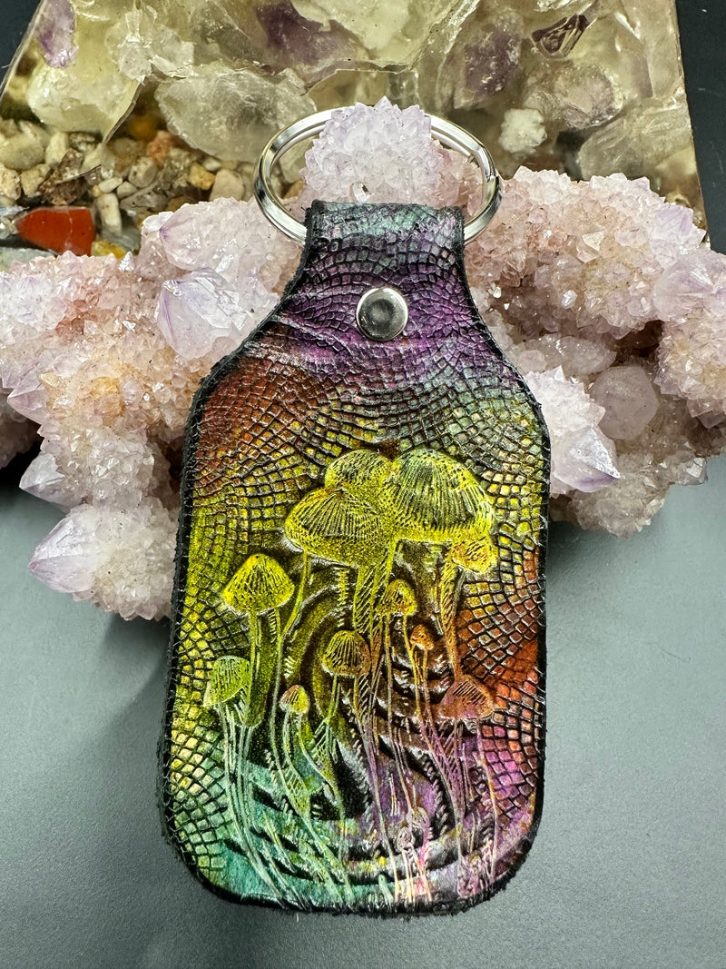 Stamped Leather Keychain - 4 Large Assorted Mushrooms – Lost Sailor Design