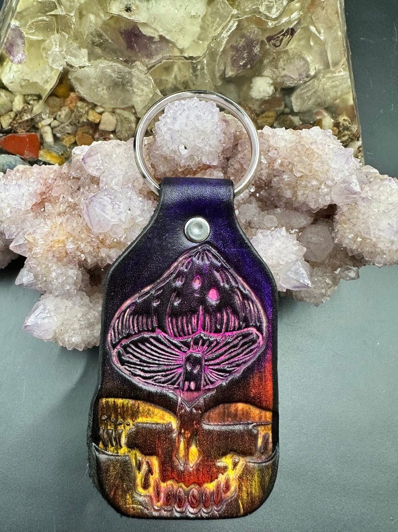 Stamped Leather Keychain - 4 Large Assorted Mushrooms – Lost Sailor Design