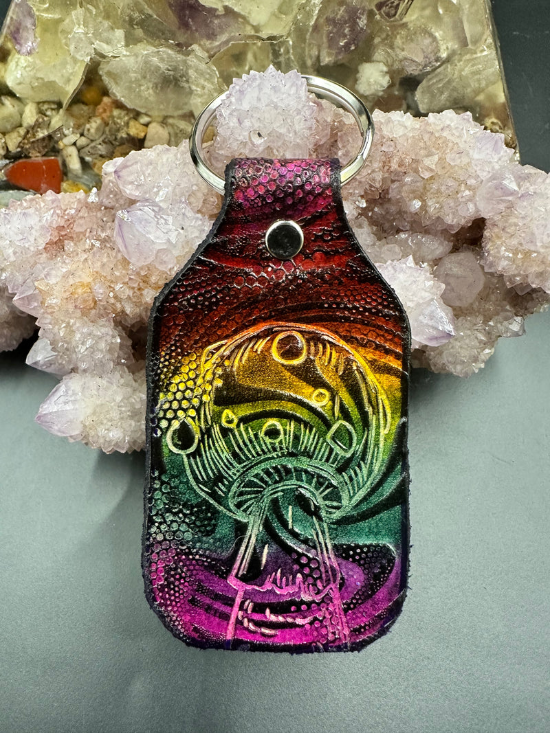 Stamped Leather Keychain - 4 Large Assorted Mushrooms – Lost Sailor Design