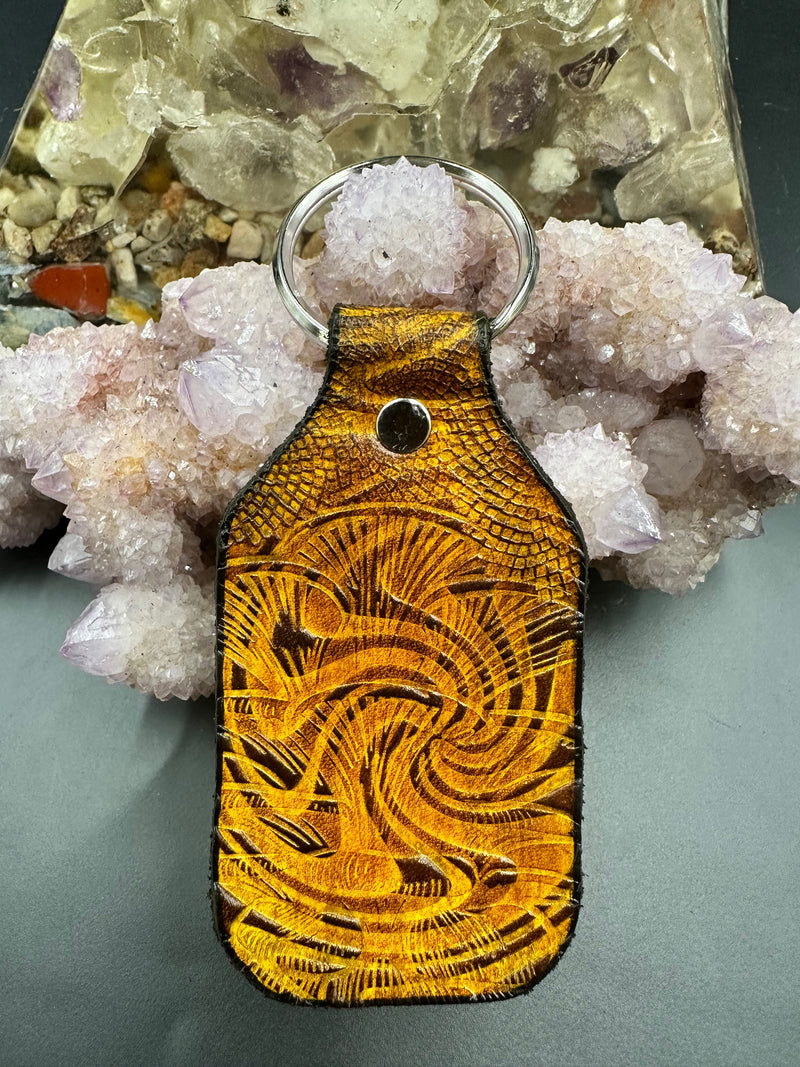 Stamped Leather Keychain - 6 Large Assorted Mushrooms