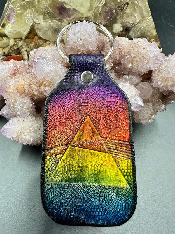 Stamped Leather Keychain - Pink Floyd