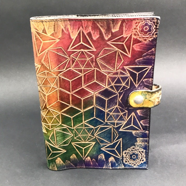Stamped Leather Journal - Triangles 