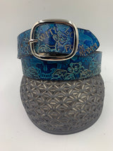 Stamped Leather Belt - Grateful Nature