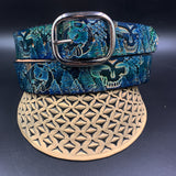 Stamped Leather Belt - Grateful Nature