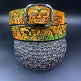 Stamped Leather Belt - Grateful Nature