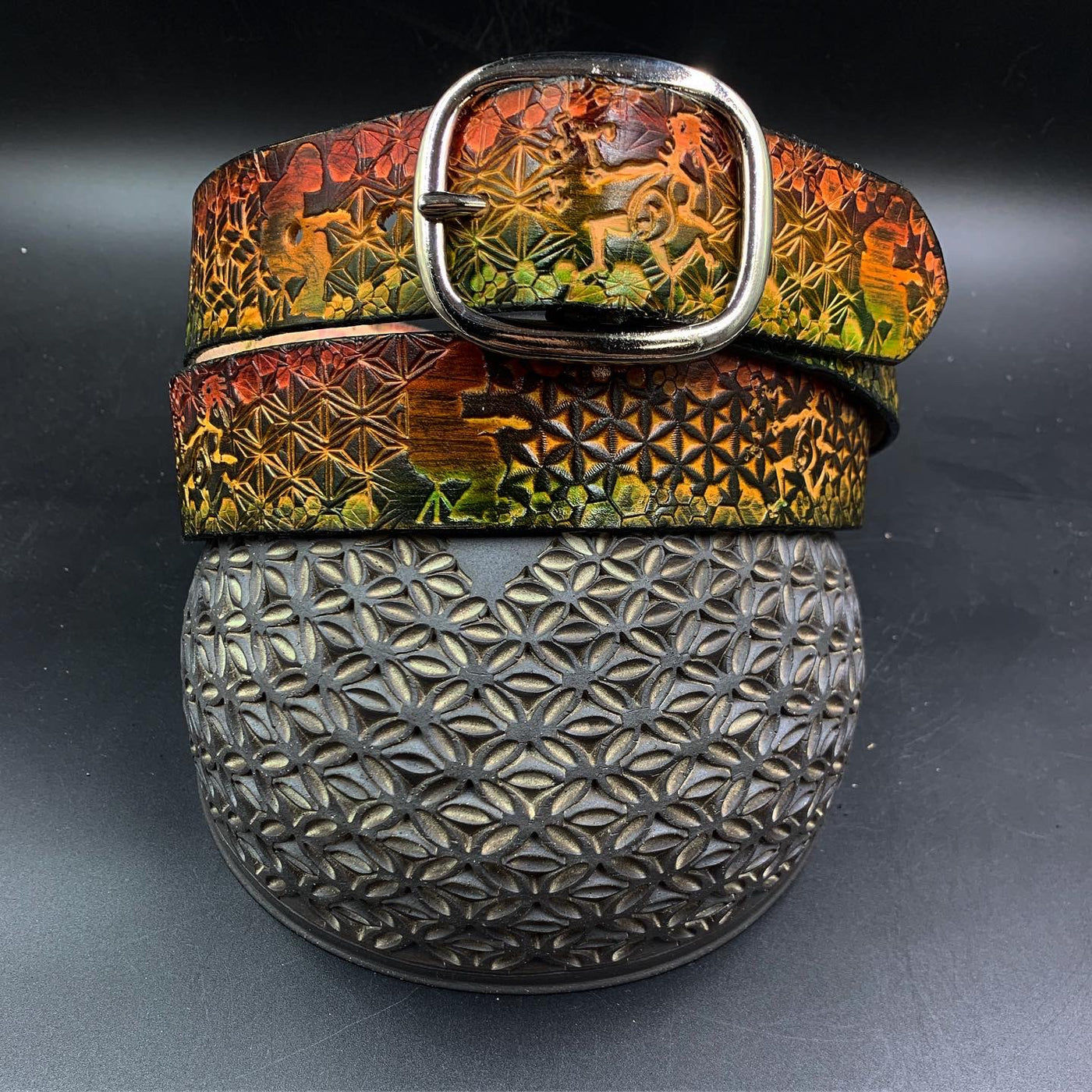 Stamped Leather Belt - Widespread Panic – Lost Sailor Design