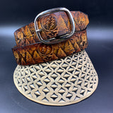 Stamped Leather Belt - Grateful Nature