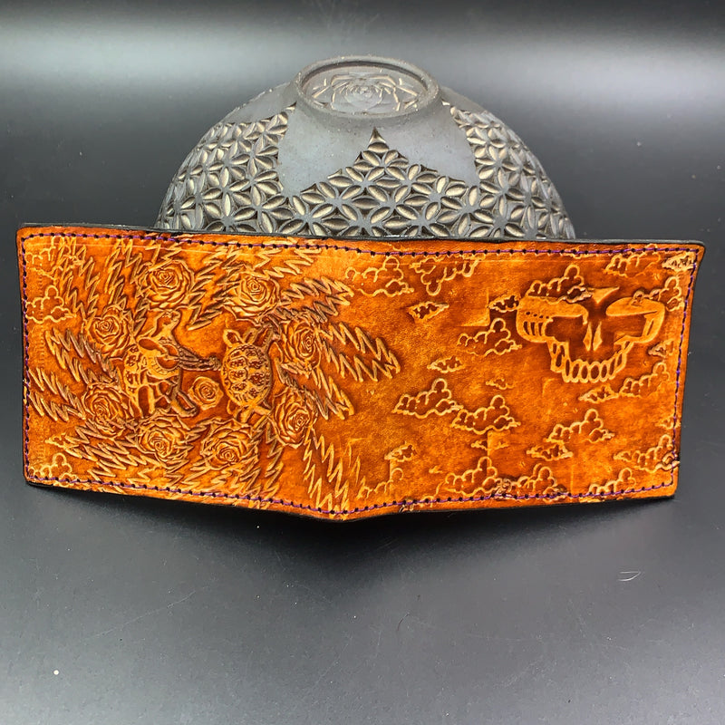 Stamped Leather Bifold Wallet - Terrapin