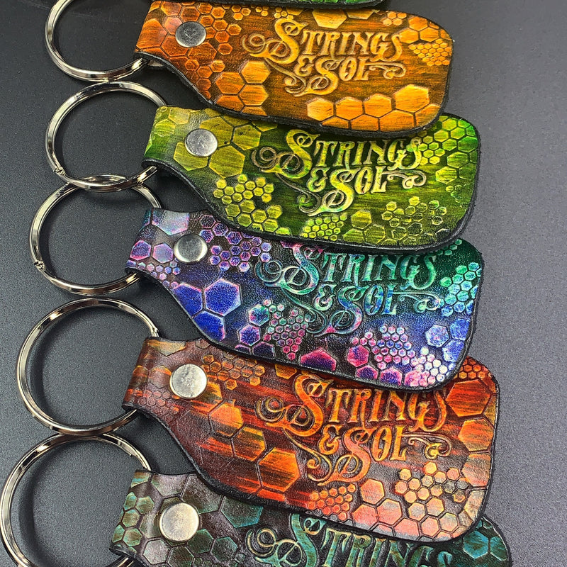 Stamped Leather Keychain - Festival