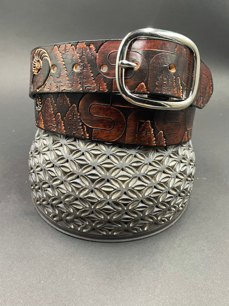 Stamped Leather Belt - Music