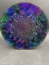 12 Inch Stamped Leather Coaster - Fractals