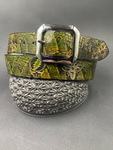 Stamped Leather Belt - Grateful Nature