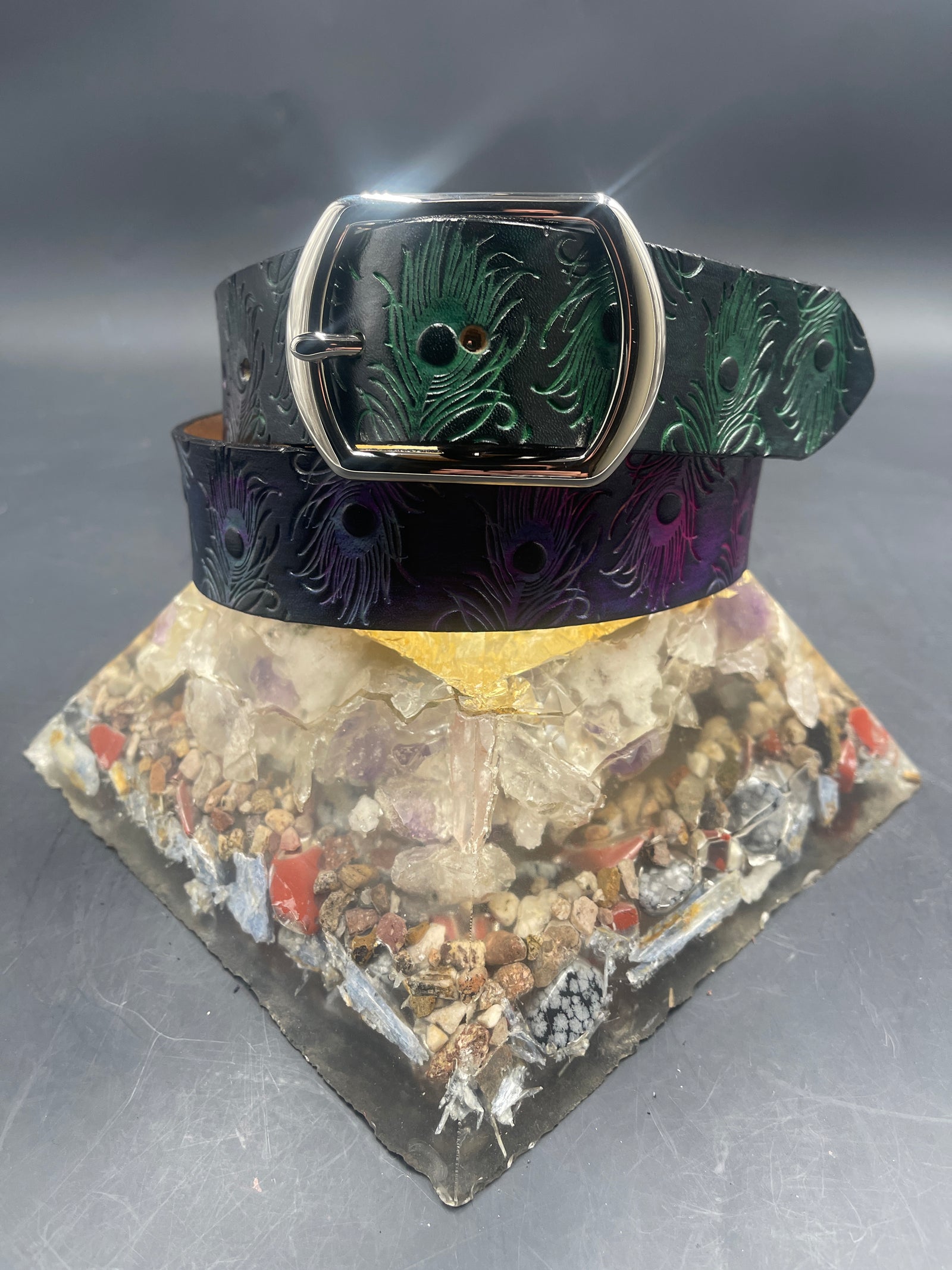 小物 Peacock Feather belt vintage 80s Peacock Feather belt vintage 80s