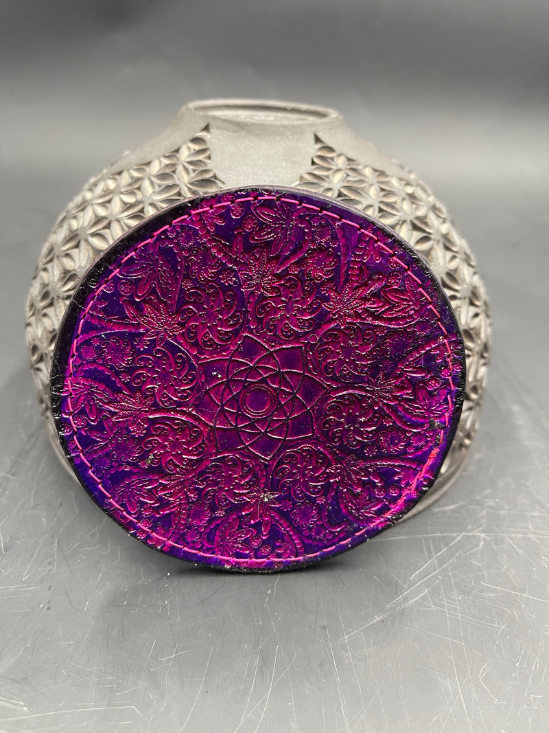 Stamped Leather Coaster - Paisley 