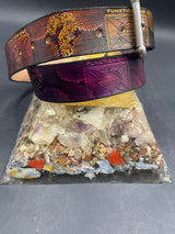 Stamped Leather Belt - Geometry Funk
