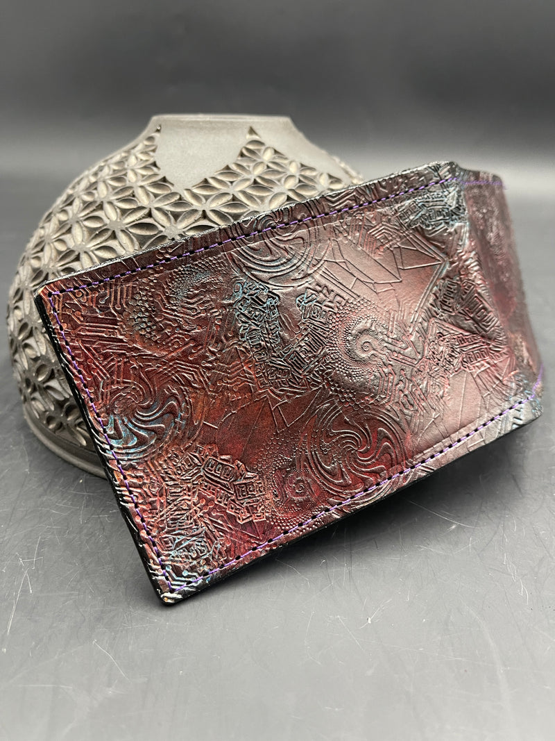 Stamped Leather Bifold Wallet - Question Mark