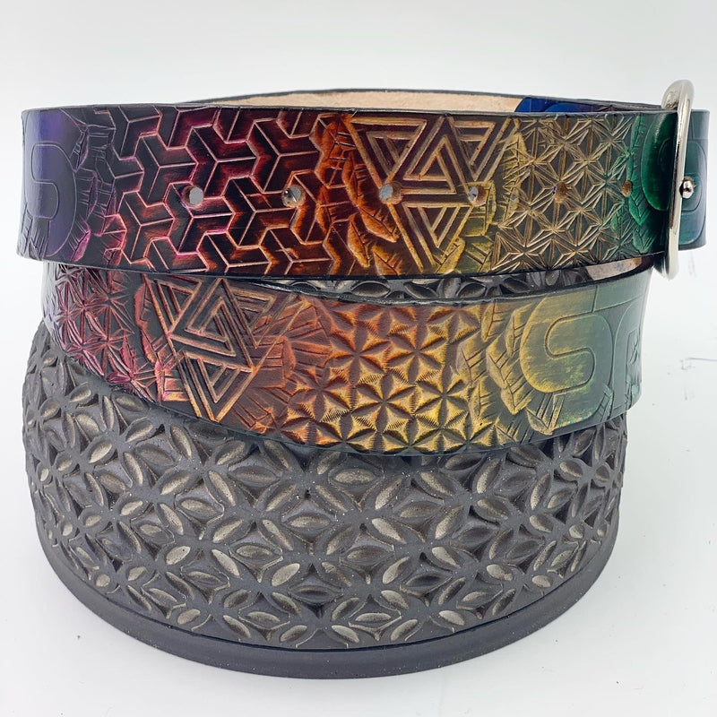 Stamped Leather Belt - Music