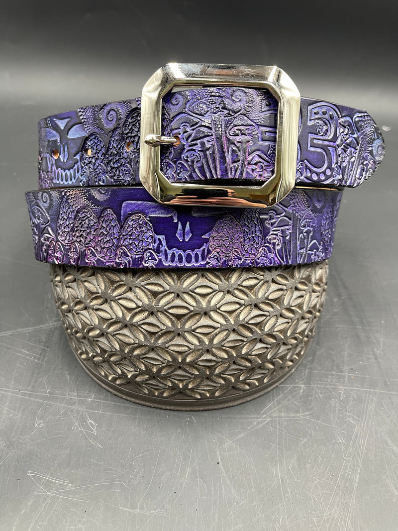Stamped Leather Belt - BMFS Purple