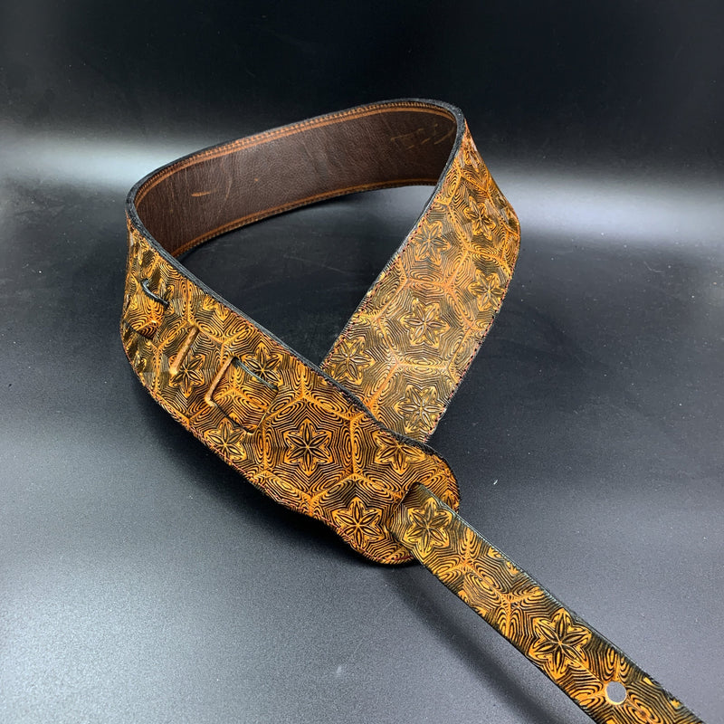 Stamped Leather Guitar Strap - Mr. Melty