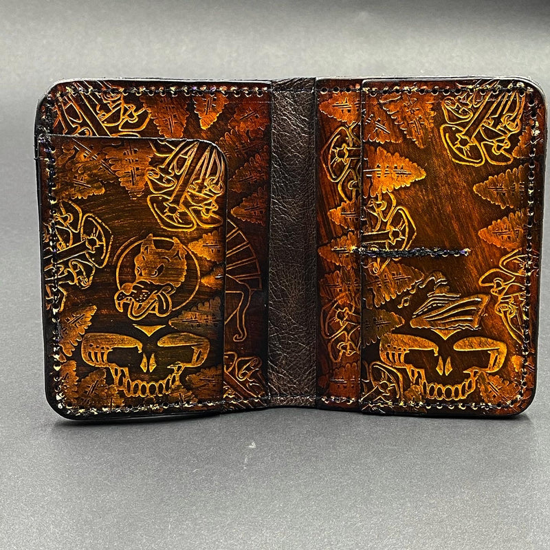 Carved Leather Passport Wallet - Steelie (Back))
