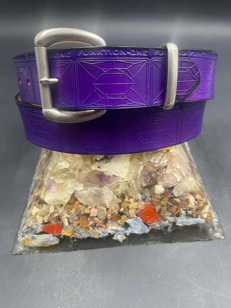 Stamped Leather Belt - Deep Purple
