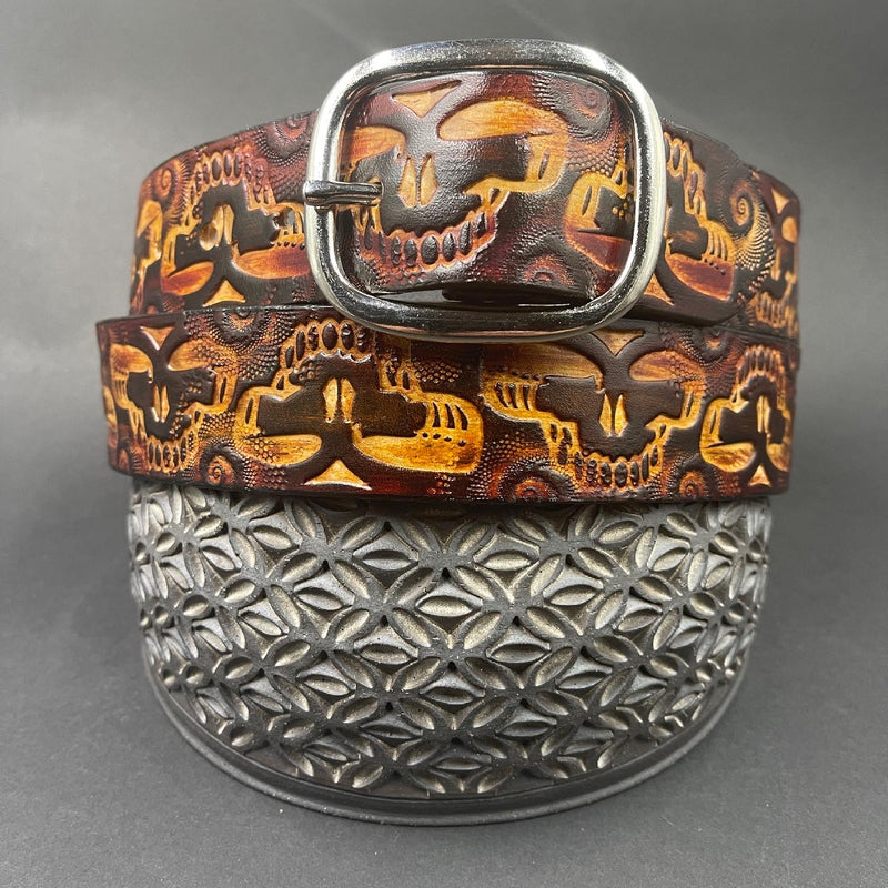  Stamped Leather Belt - Stealie