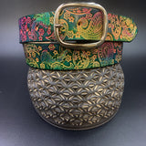 Stamped Leather Belt - Paisley