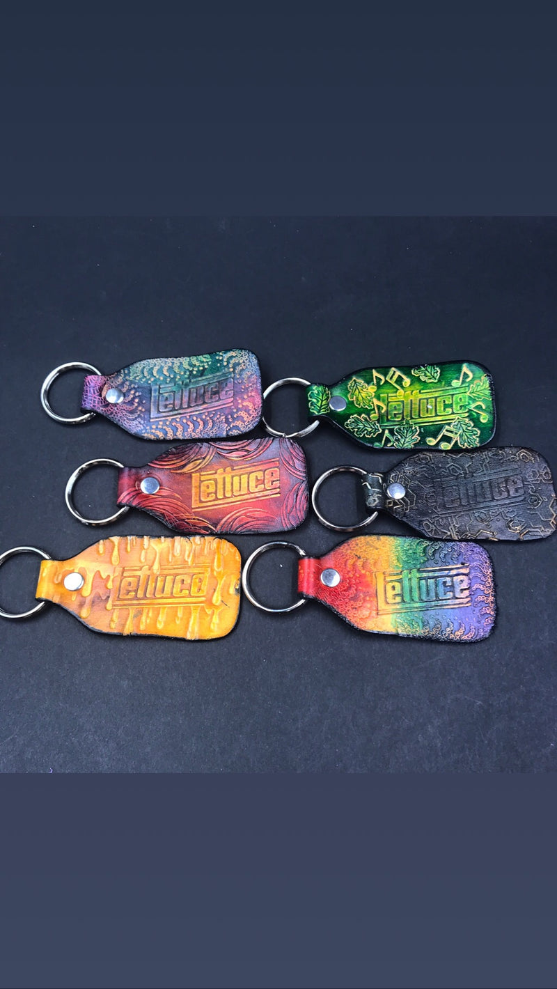 Stamped Leather Keychain - Lettuce