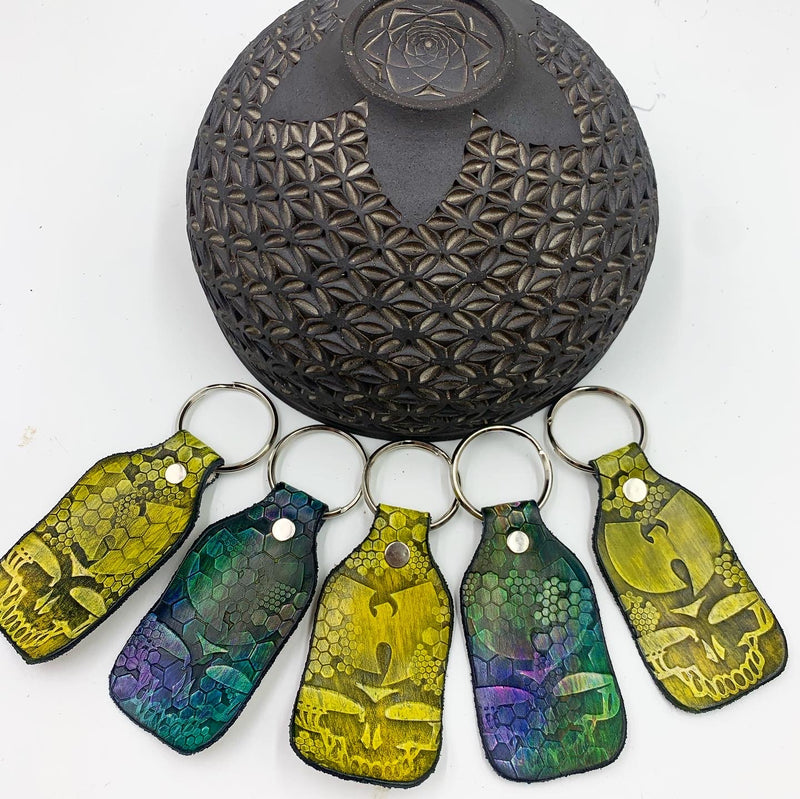 Stamped Leather Keychain - Grateful